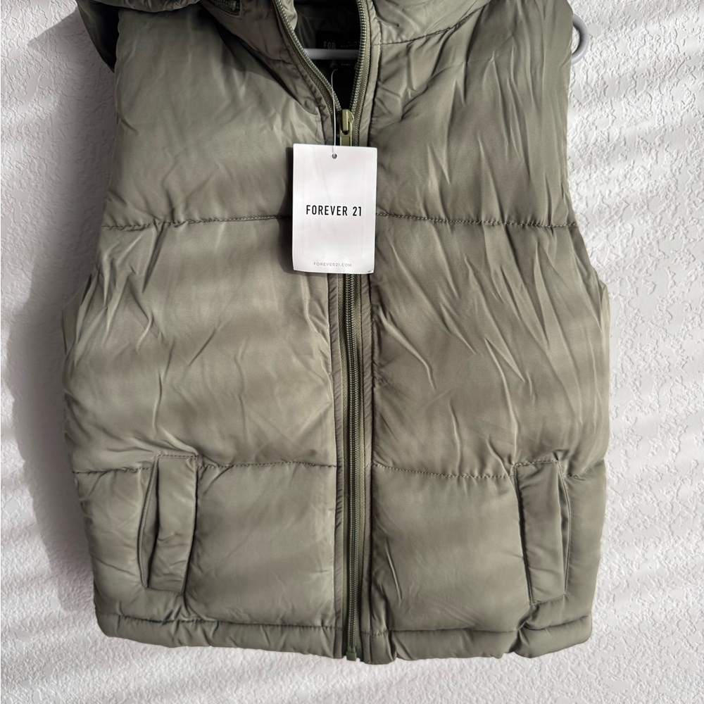 Forever 21 Kids Olive Puffer Vest